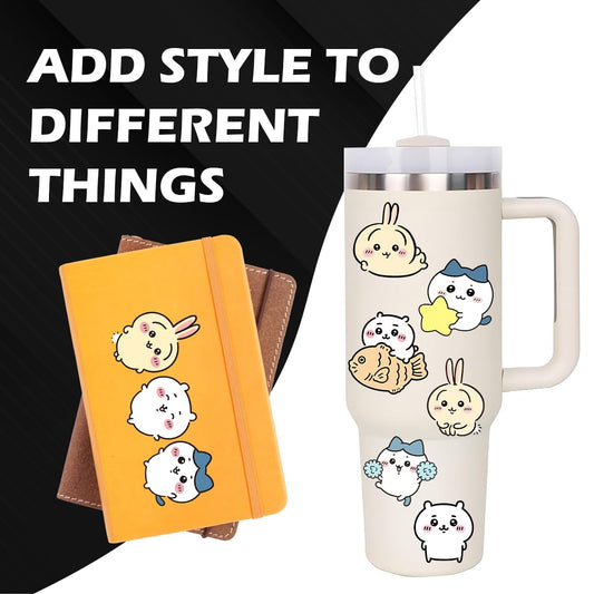 Cute Chika Stickers for Cars Laptop Skateboard Wall Decor UV Resistant (9 Mini Stickers)