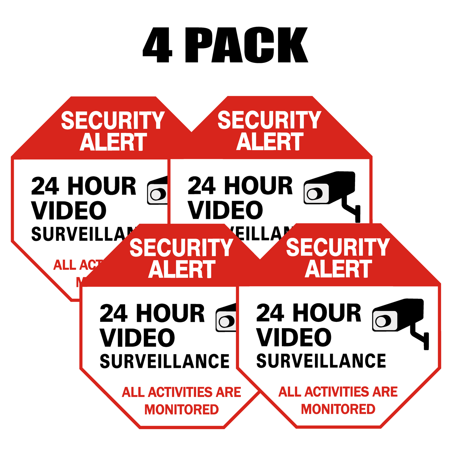 Security Alert sticker 4 PACK