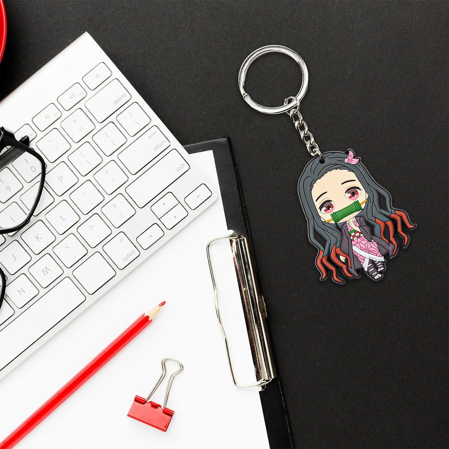 New Demon Slayer Anime Backpack Keychain Bag little figure nezuko kamado