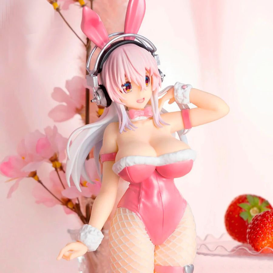 Super Sonico Nitroplus BiCute Bunnies Pink Rabbit Version Collectible Figure 11.81" in