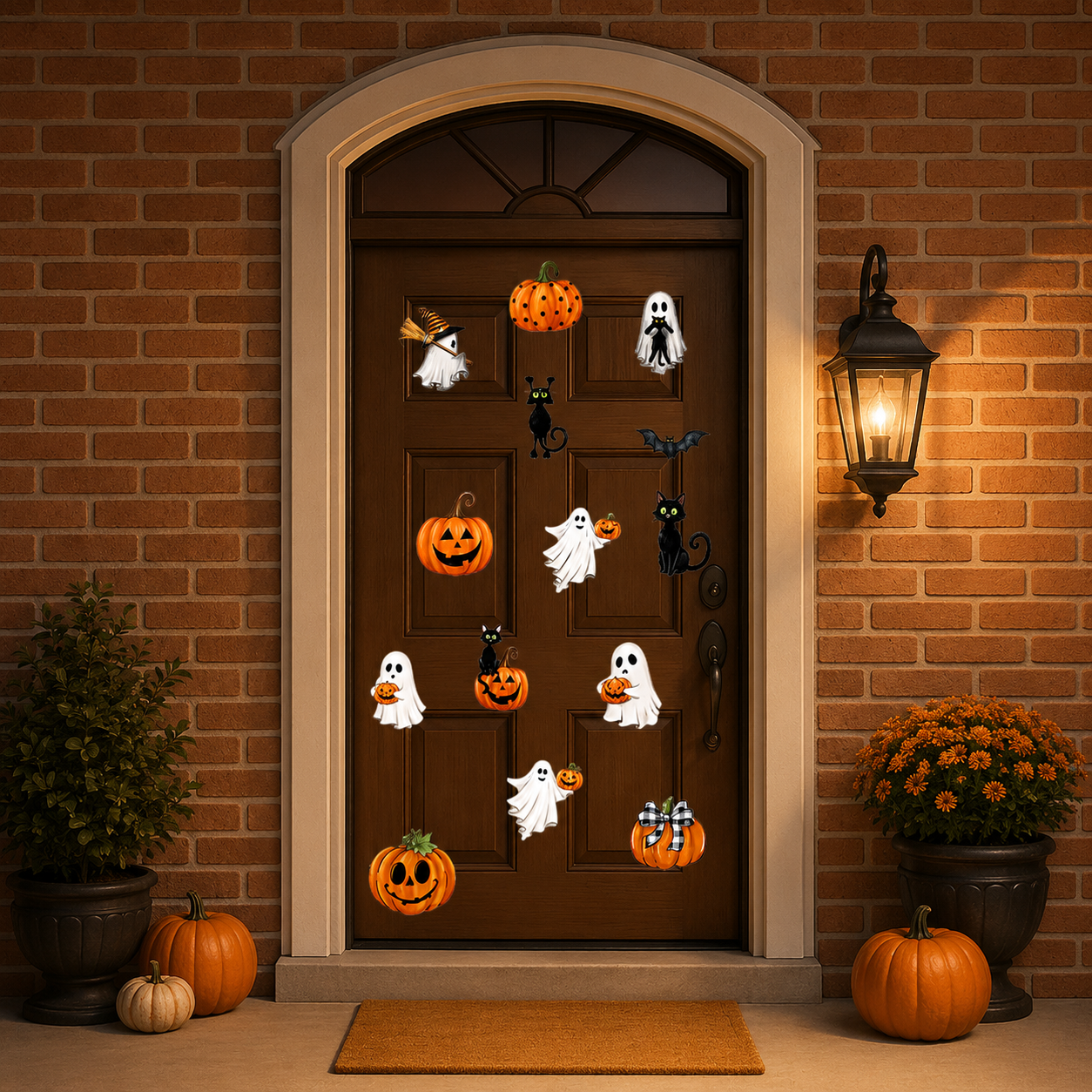 Halloween Window Clings Pumpkin Ghost Bat Wall Decals for Bedroom Classroom Party Decor