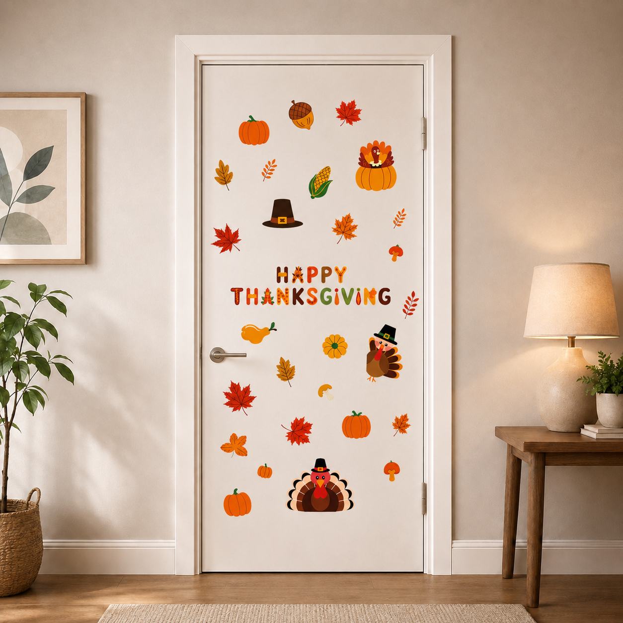 Thanksgiving Wall Decal Decorations Maple Leaves Wall Decals for Fall Birthday Party Autumn Leaves Window Semi Transparent Stickers Home Window Decorations