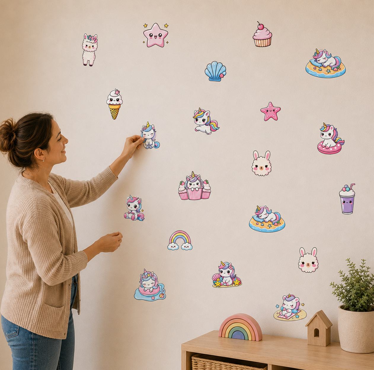 Cute Animal Wall Decals Stickers Baby Nursery Boys Bedroom Playroom Wall Decor Gifts for Kids