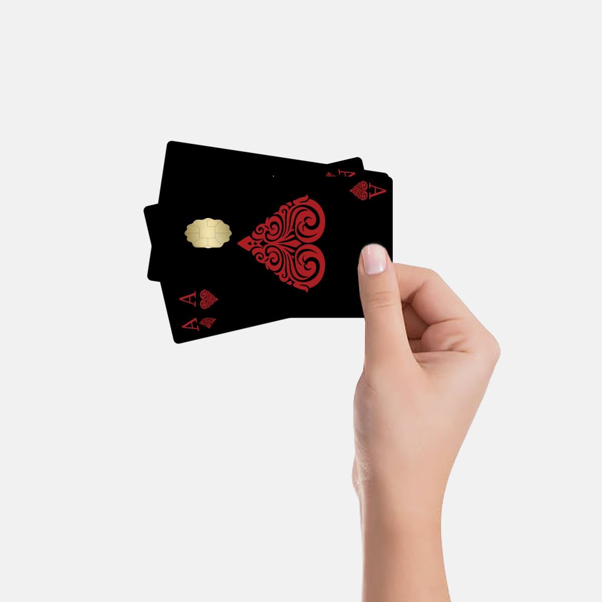 Poker Black Credit Debit Card Adhesive Vinyl Skin Small Window