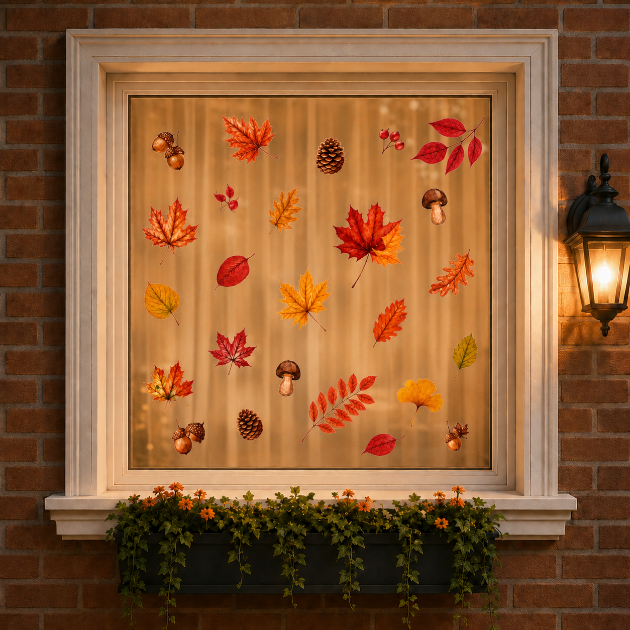 Thanksgiving Wall Decal Decorations Maple Leaves Wall Decals for Fall Birthday Party Autumn Leaves Window Semi Transparent Stickers Home Window Decorations