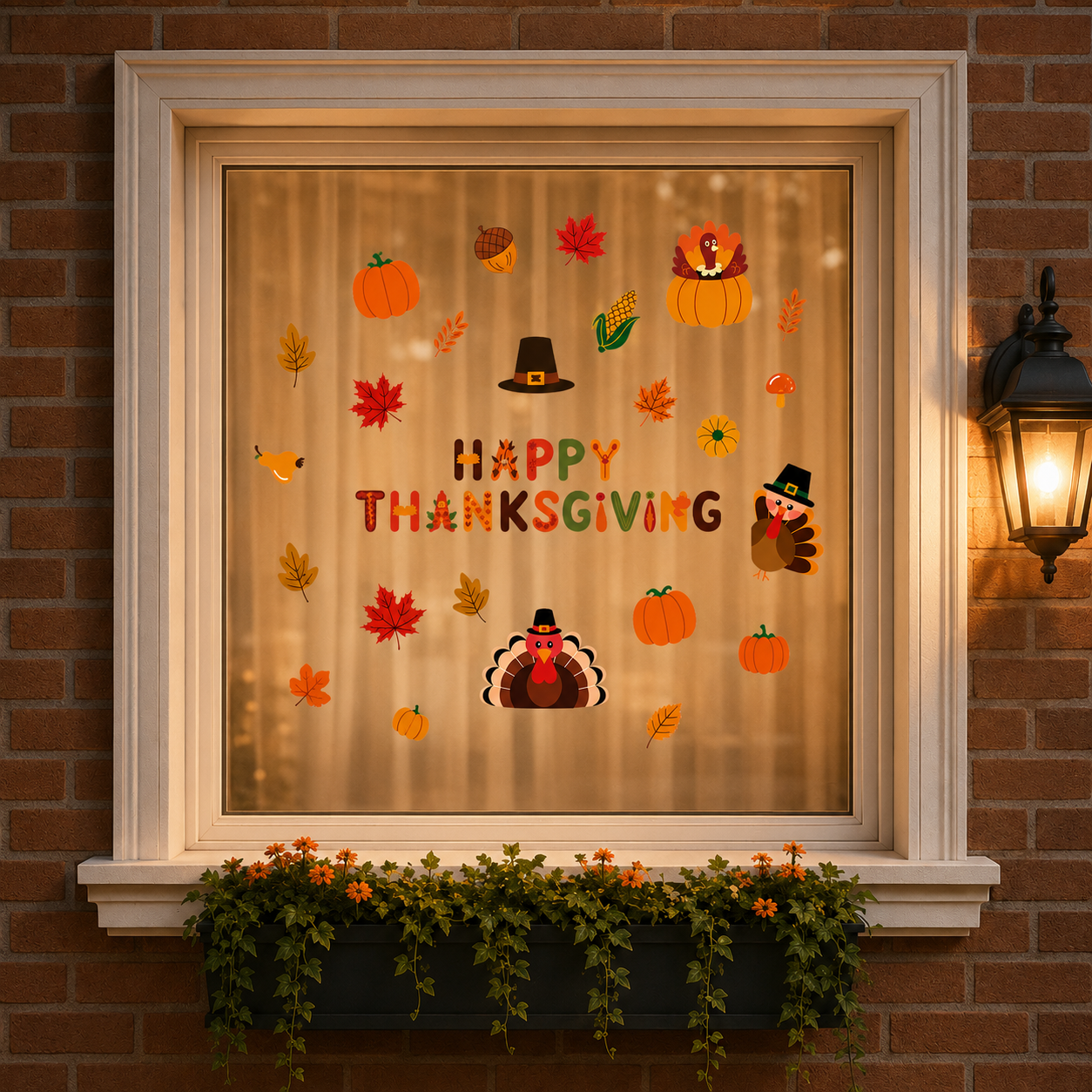 Thanksgiving Wall Decal Decorations Maple Leaves Wall Decals for Fall Birthday Party Autumn Leaves Window Semi Transparent Stickers Home Window Decorations