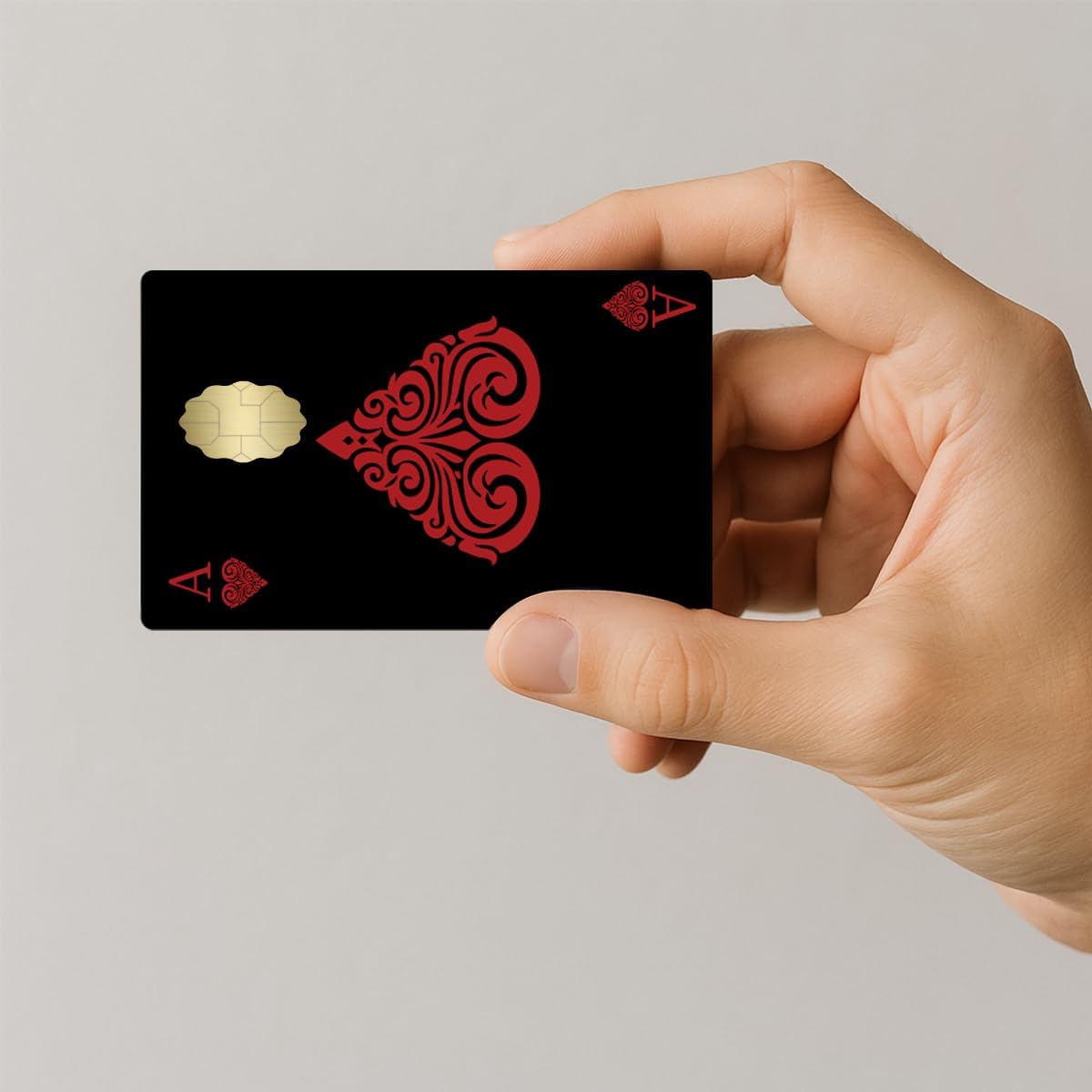 Poker Black Credit Debit Card Adhesive Vinyl Skin Small Window