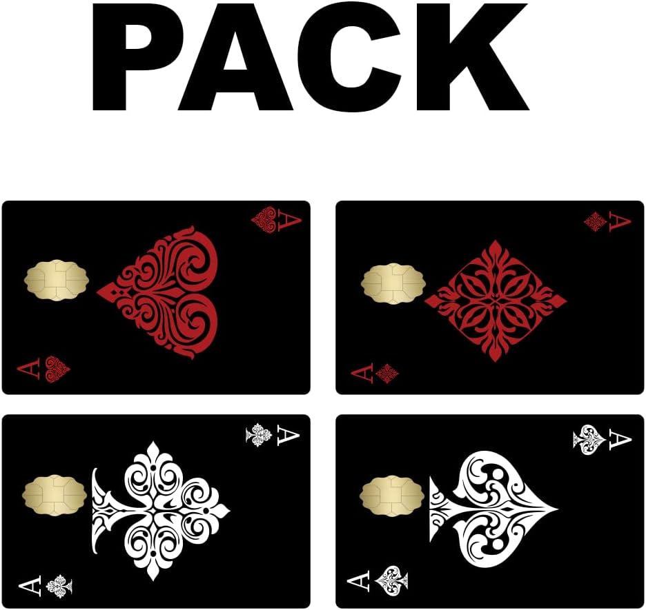 Poker Black Credit Debit Card Adhesive Vinyl Skin Small Window