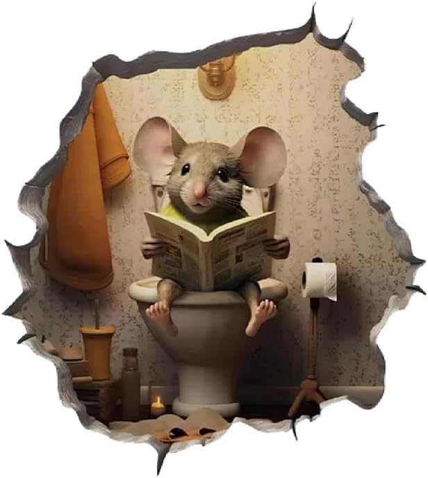 Cute Mouse in Bathroom Funny