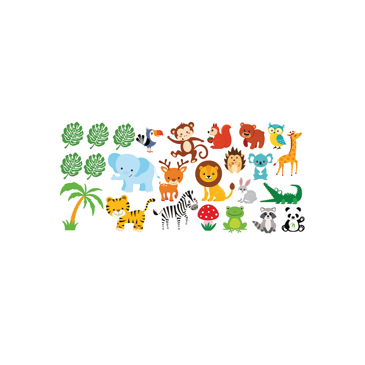 Cute Animal Wall Decals Stickers Baby Nursery Boys Bedroom Playroom Wall Decor Gifts for Kids