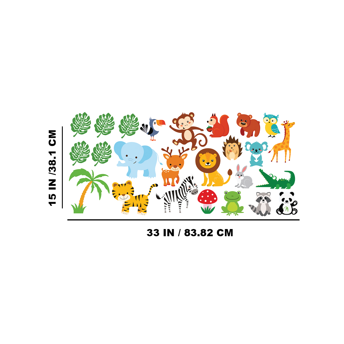Cute Animal Wall Decals Stickers Baby Nursery Boys Bedroom Playroom Wall Decor Gifts for Kids