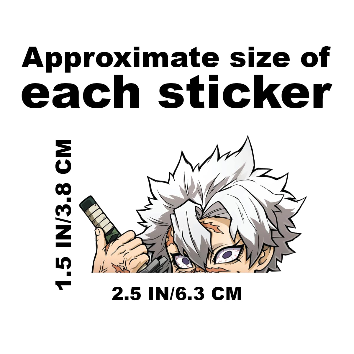 Mini Anime Stickers Anime Manga Decal Stickers Ideal for Cars Laptop Skateboard Bibycle Wall Décor, UV Resistant