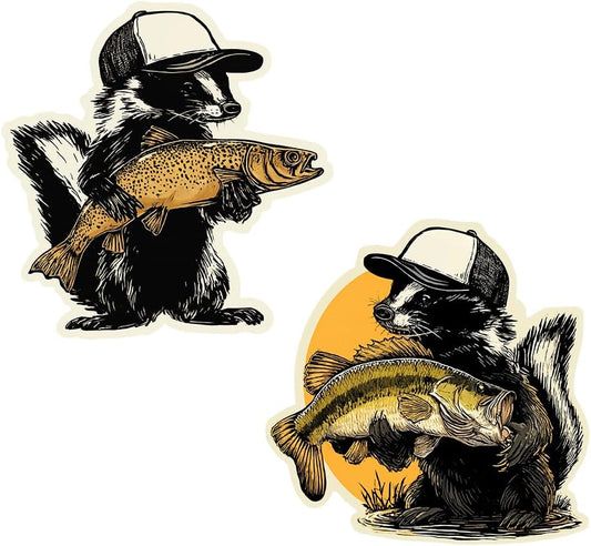 American badger FISHING STICKER