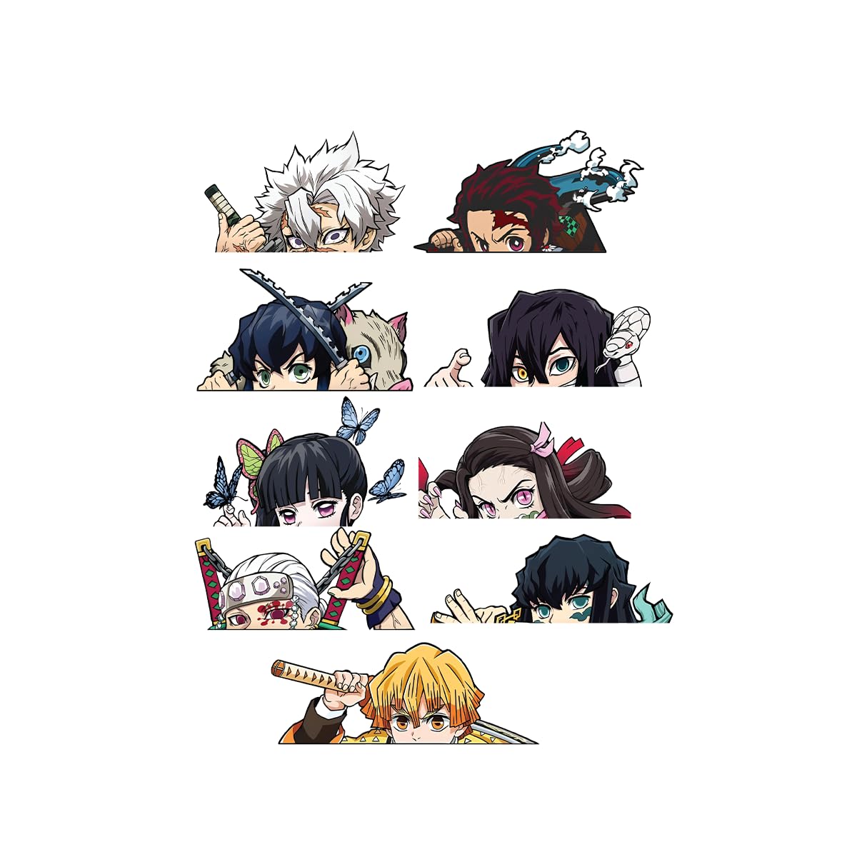 Mini Anime Stickers Anime Manga Decal Stickers Ideal for Cars Laptop Skateboard Bibycle Wall Décor, UV Resistant