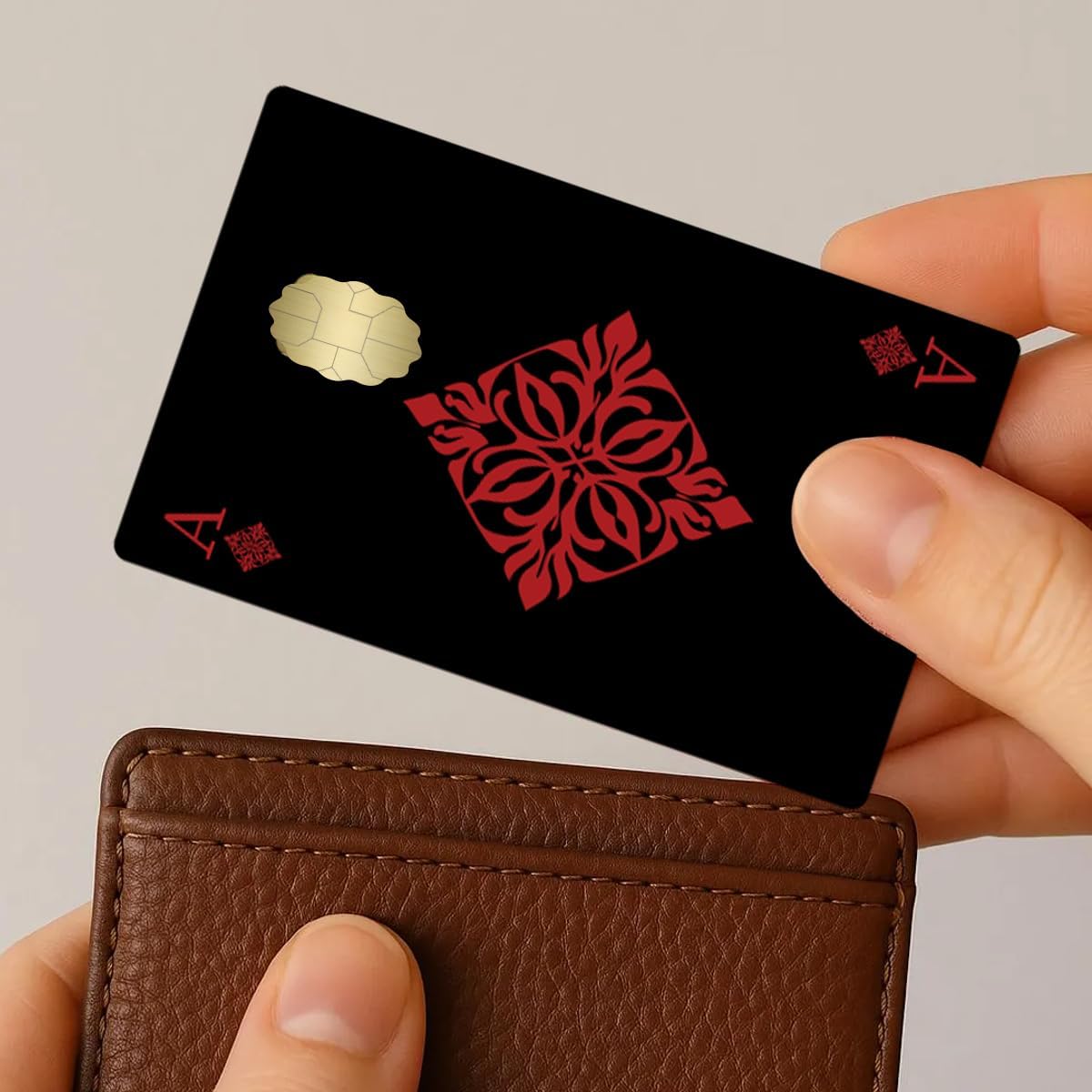 Poker Black Credit Debit Card Adhesive Vinyl Skin Small Window