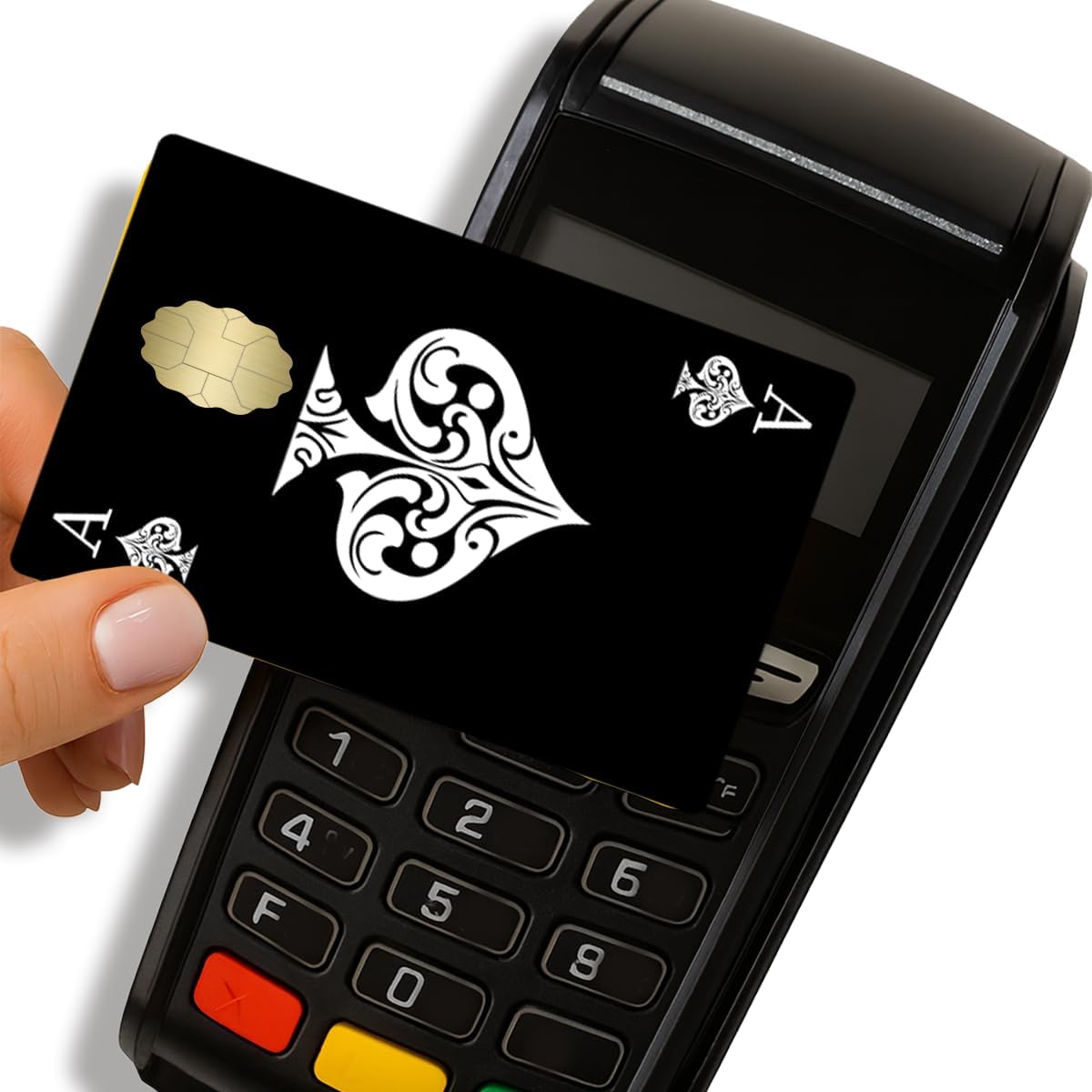 Poker Black Credit Debit Card Adhesive Vinyl Skin Small Window