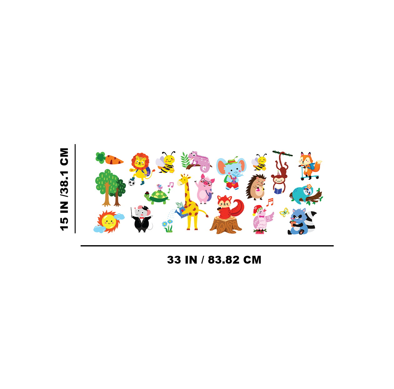Cute Animal Wall Decals Stickers Baby Nursery Boys Bedroom Playroom Wall Decor Gifts for Kids