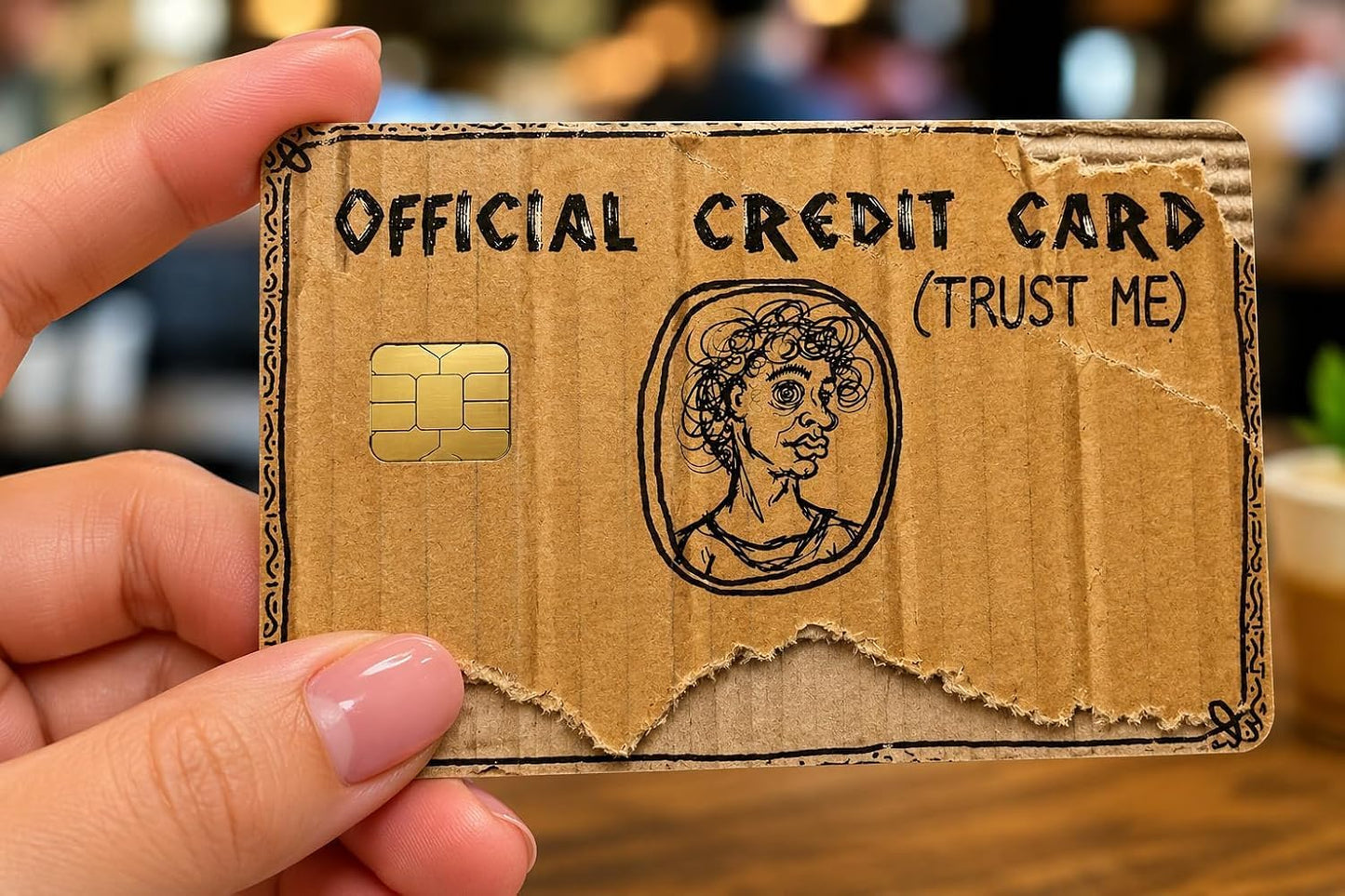 Funny American Credit Card Adhesive Vinyl Skin (Small Window)
