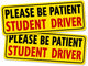 2-Pack New Student Driver Please Be Patient Safety Warning Vinyl Bumper Sticker 6" in Width