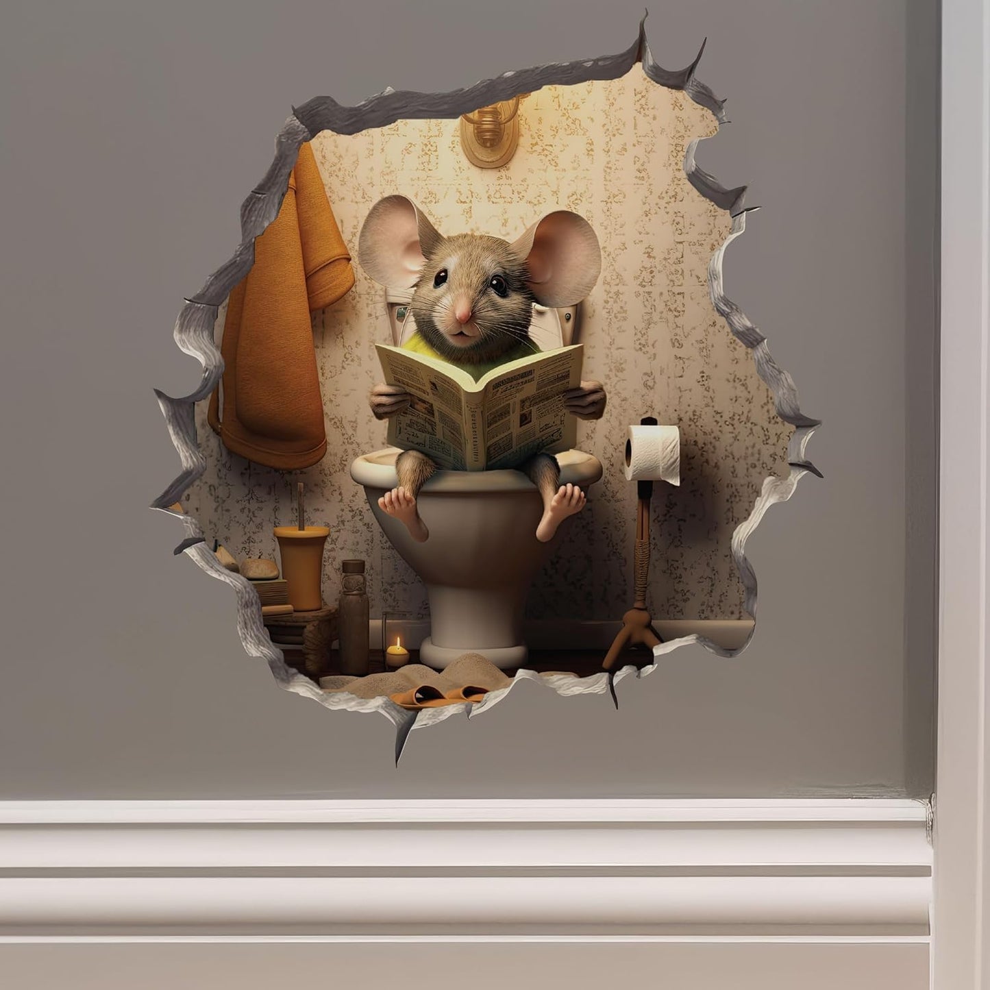 Cute Mouse in Bathroom Funny
