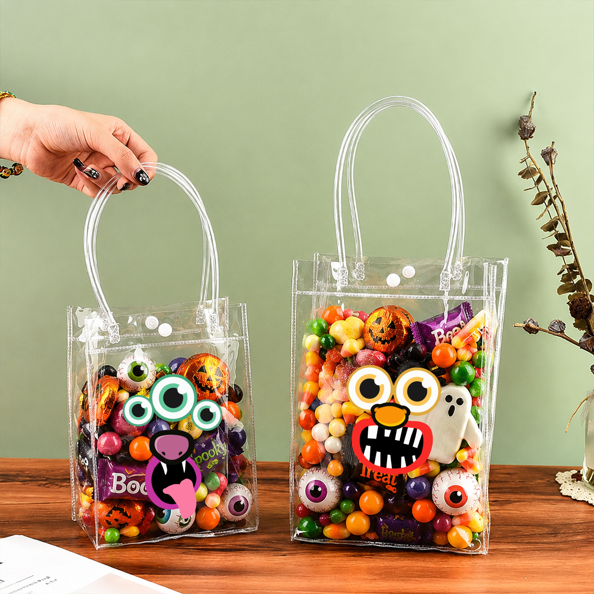 Face Pack Halloween Pumpkin Funny Spooky Faces Decorating Stickers Perfect for Bedroom Classroom Wall Decor Crafts Party Favors Trick-or-Treat and Activities