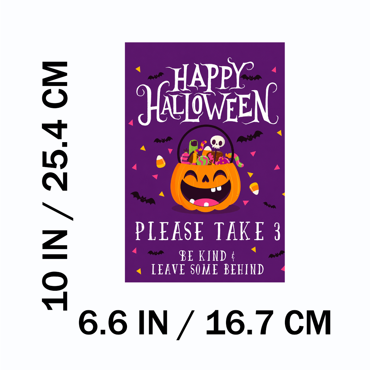 Happy Halloween Trick or Treat Pick Candy Front Door Porch Decoration Sign Sticker 10" in