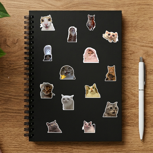 3-Pack Funny Cats Meme Vinyl Stickers