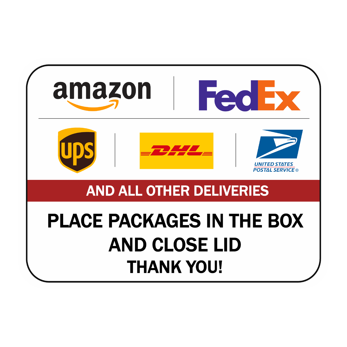 Please Leave Packages in the box Delivery
