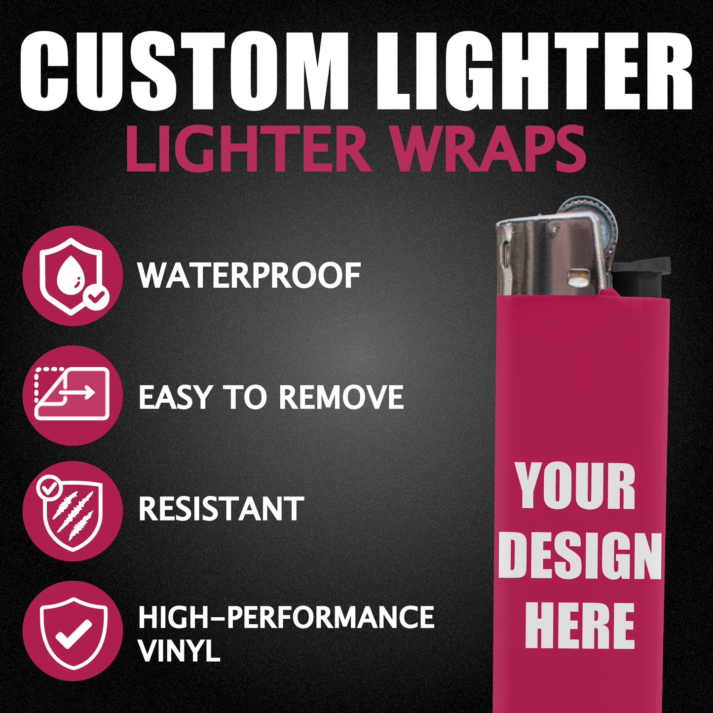 Custom Photo Lighter Wrap Skins Personalized Sticker Covers for Standard Lighters