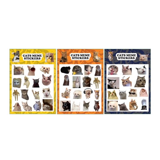 3-Pack Funny Cats Meme Vinyl Stickers