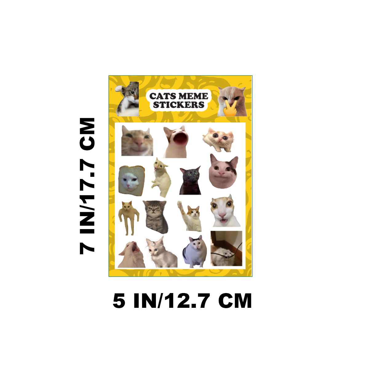 3-Pack Funny Cats Meme Vinyl Stickers