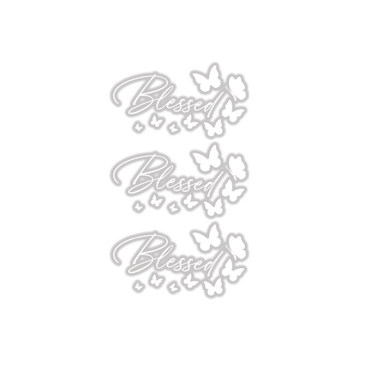 BLESSED WHITE  STICKER