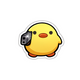 FUNNY LITTLE  chick WHIT GUN STICKER
