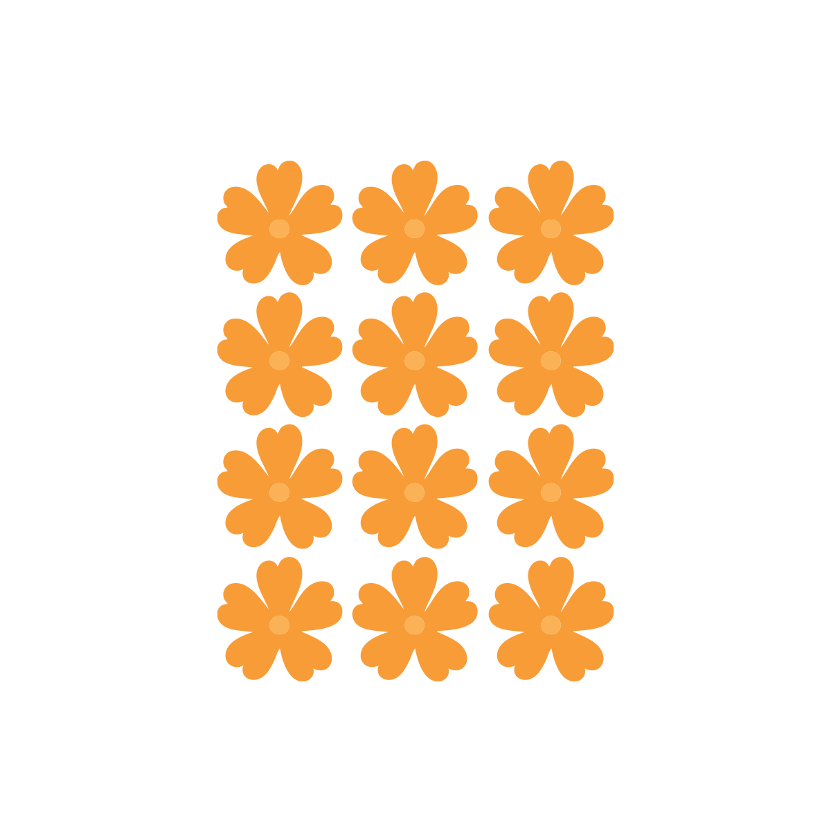 orange flowers 12 pack sticker