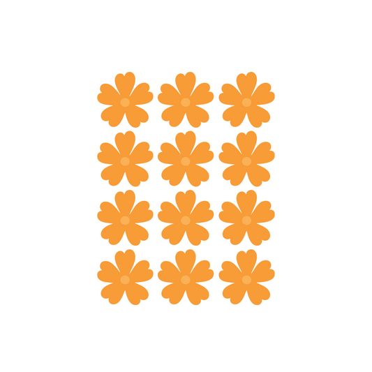orange flowers 12 pack sticker