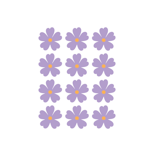 purple flowers 12 pack sticker