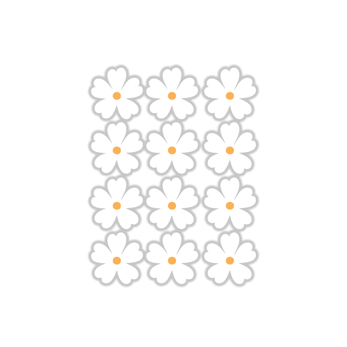 white flowers 12 pack sticker