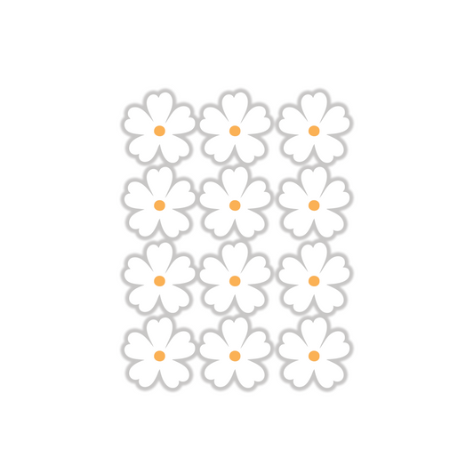 white flowers 12 pack sticker