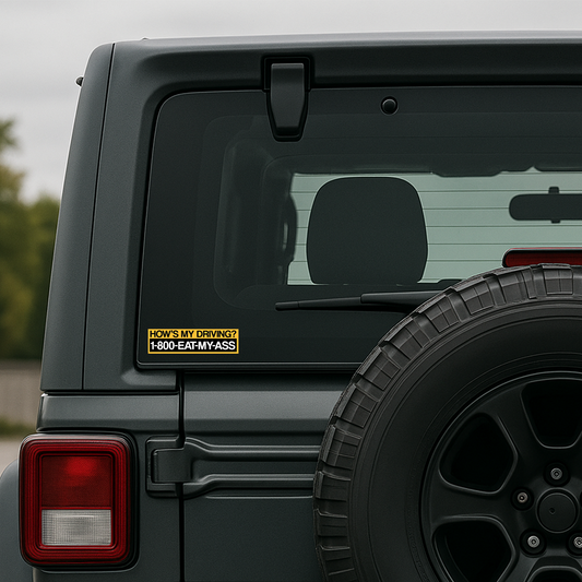 Funny Driving Bumper Colorful Weather and Water Resistant Vinyl Sticker 10" in Width