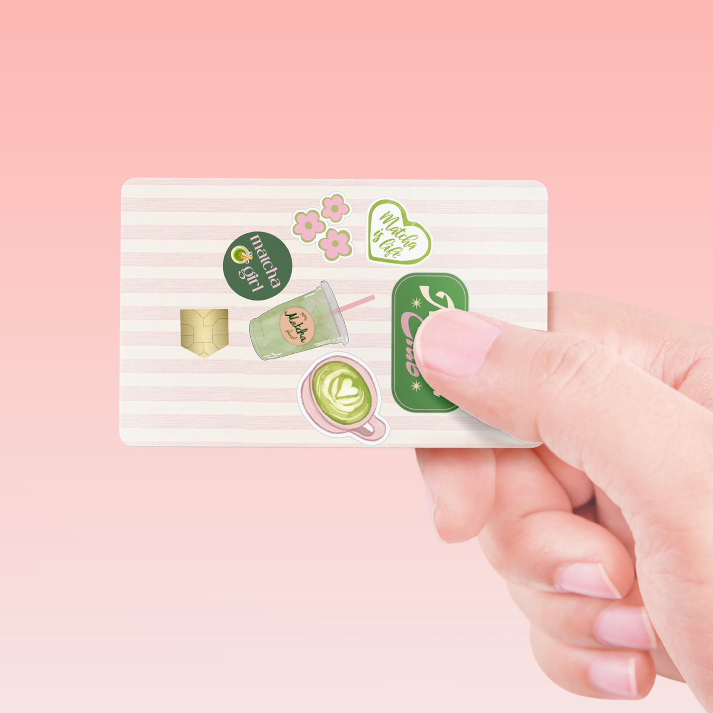 Matcha Lover Credit Debit Card Adhesive Vinyl Skin (Big Window)