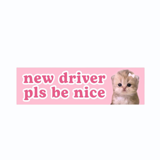 Funny Driving Bumper Colorful Weather and Water Resistant Vinyl Sticker 10" in Width