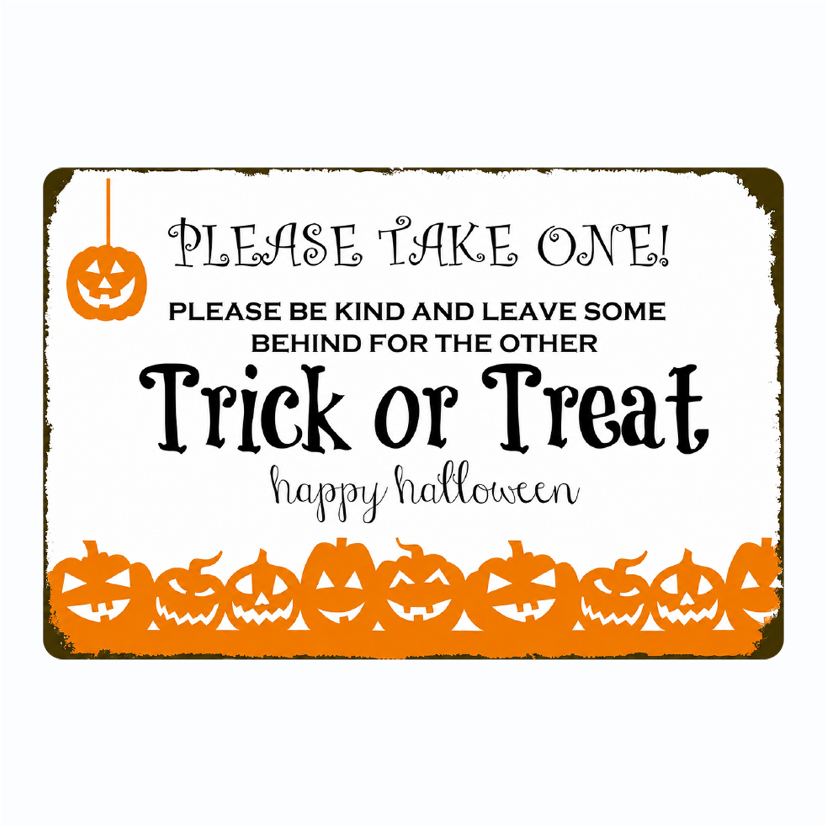 Happy Halloween Trick or Treat Pick Candy Front Door Porch Decoration Sign Sticker 10" in