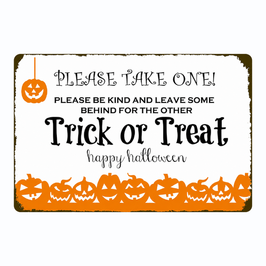 Happy Halloween Trick or Treat Pick Candy Front Door Porch Decoration Sign Sticker 10" in