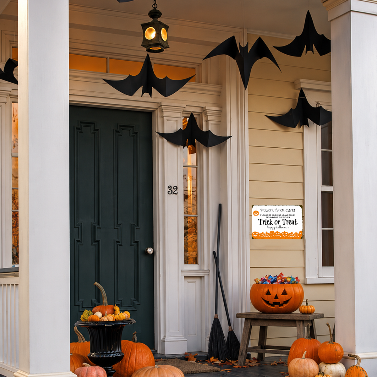 Happy Halloween Trick or Treat Pick Candy Front Door Porch Decoration Sign Sticker 10" in