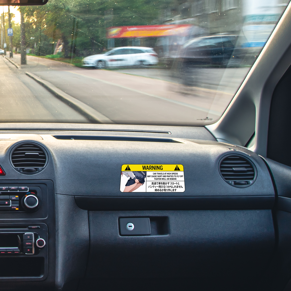 Warning Anime Funny Sticker