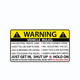 WARNING vehicles rules sticker