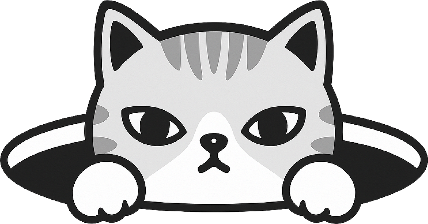 Gray cat sticker