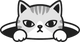 Gray cat sticker