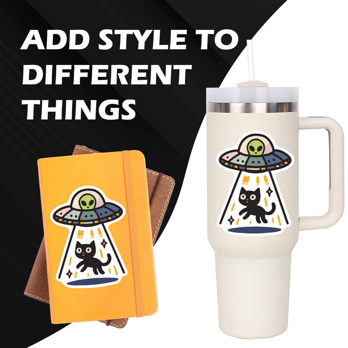 abdution alien cat sticker