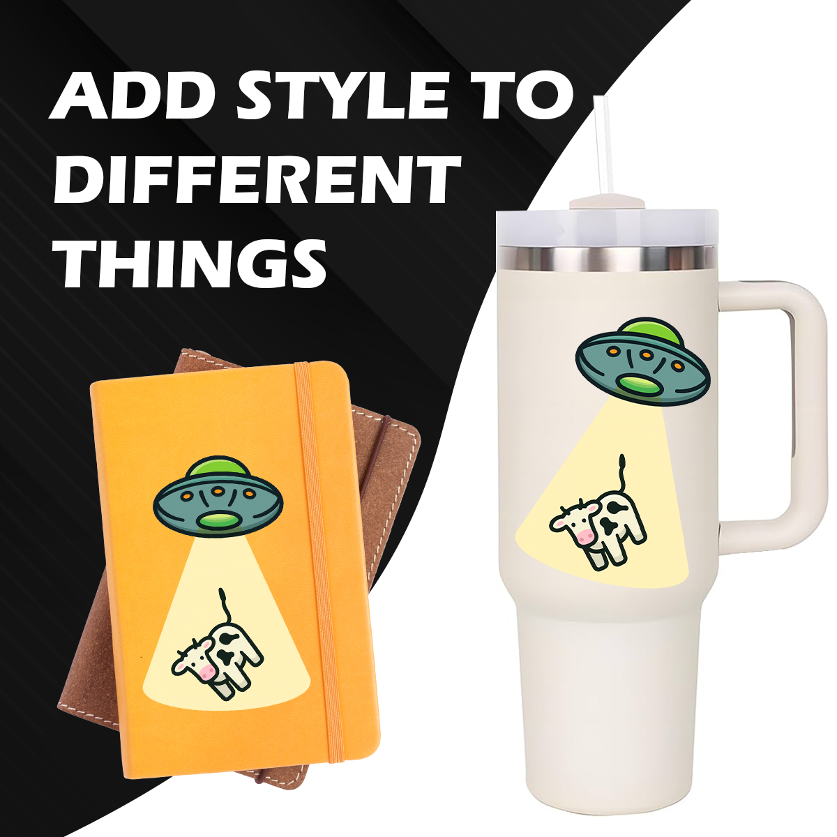alien cow sticker